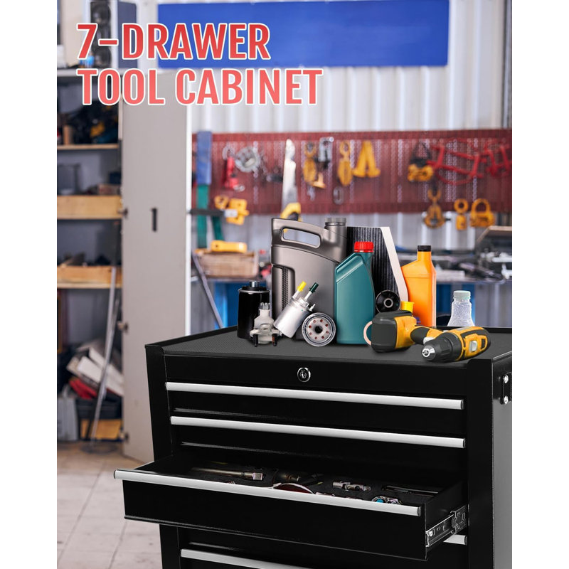 Rolling Tool Chest, 5-Drawer Tool Box Organizer with Wheels,Tool Cart with 7 Organizer Tray Divider Set, Large Rolling Tool Cabinet Organizer
