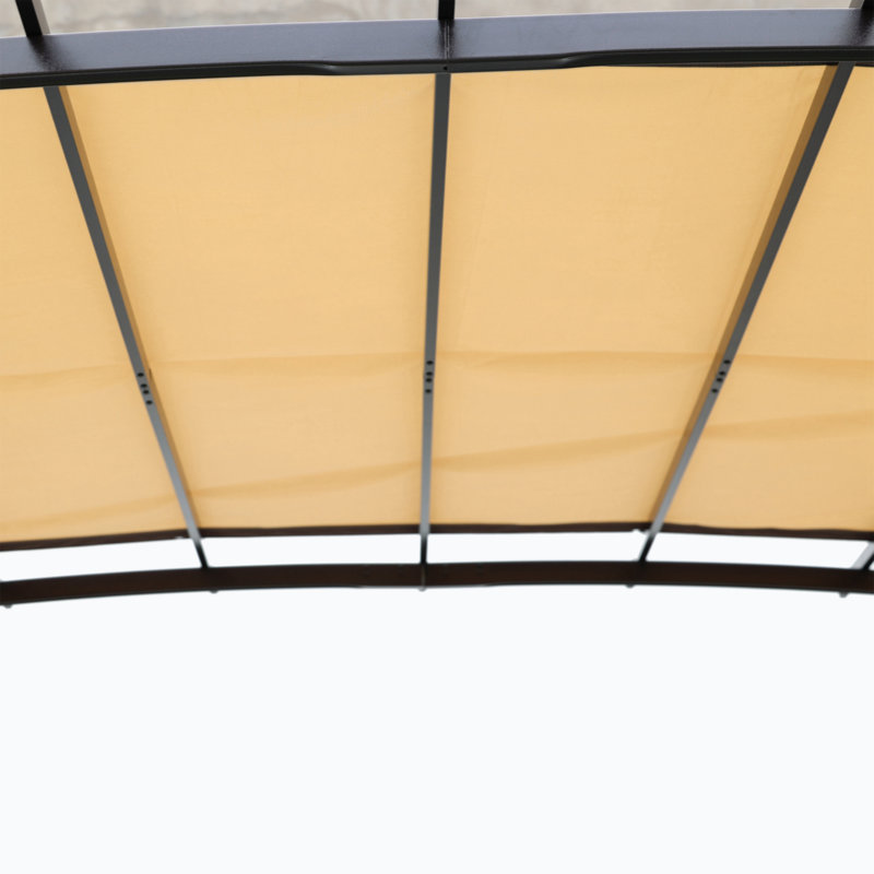12 pi. L 9 pi. D Pavillon de jardin en acier, Brun