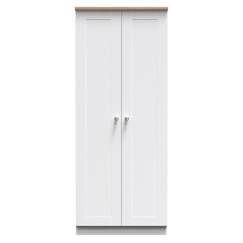 Agyen Manufactured Wood Wardrobe, White Ash