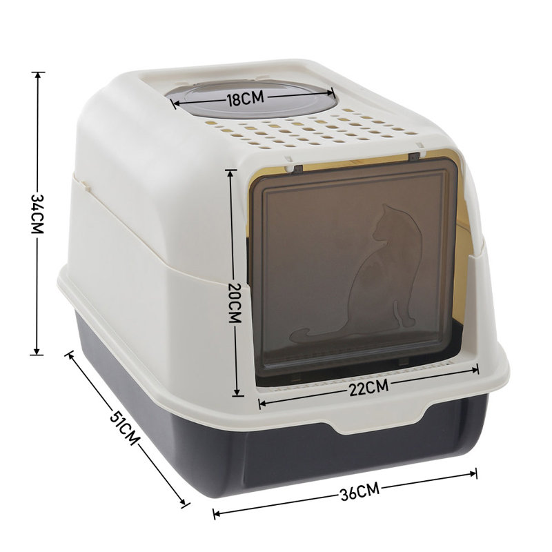 Plastic Litter Box, Black