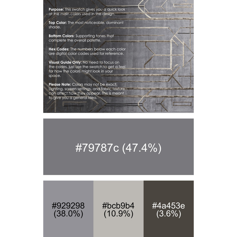 Machine Washable Gray Area Rug, Rectangle 7' x 9'
