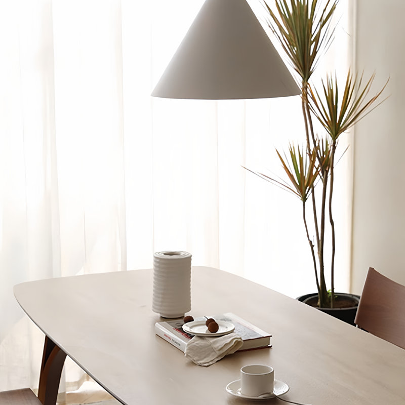 Modern and simple rock plate dining table, 29.52"H x 78.74"L x 35.43"W