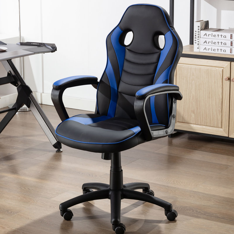 Fauteuil de jeu en cuir, Bleu