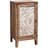 31" Tall Vintage Florentine Wood End Table With Floral Door Panel And Storage Shelf For Living Room, Natural And Cream Finish