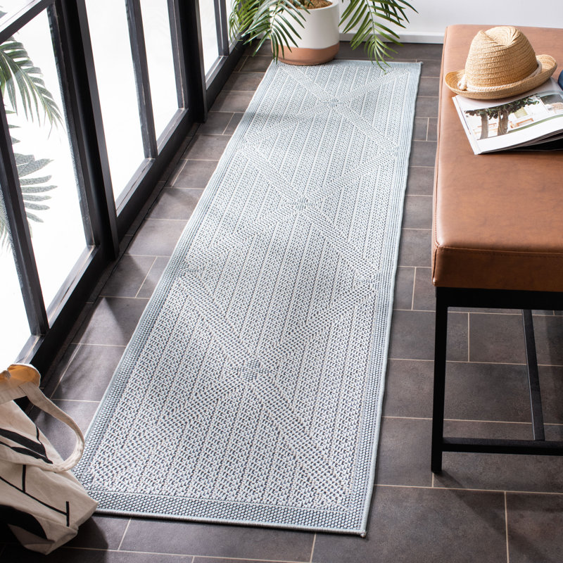 Kircher Performance Machine Washable Geometric Indoor/Outdoor Area Rug, Runner 2' x 8'