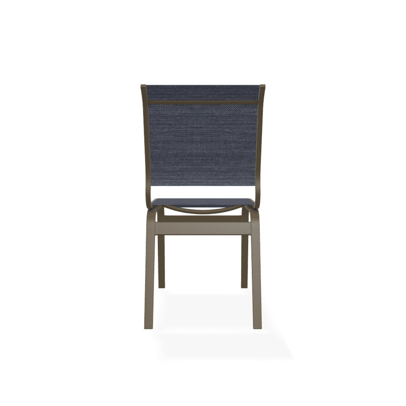 Chaise d'appoint de salle à manger Hiraku, Bois de plage texturé, Denim Augustine