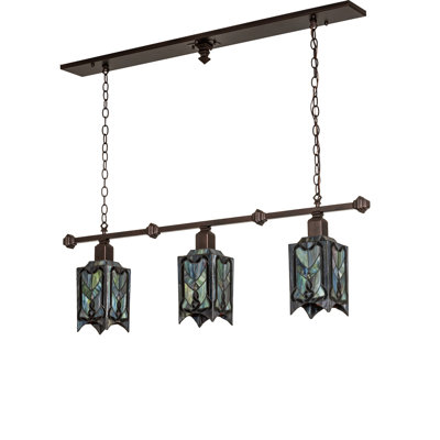48" Long Cottage Mission 3 Light Island Pendant
