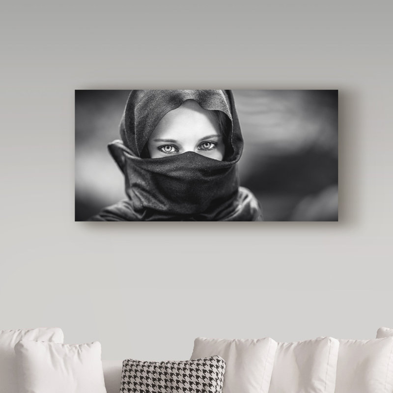 Traditional Portrait Canvas Art with Wooden Frame, 16 x 32
