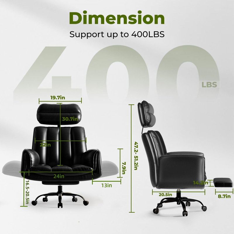 Office Chair, Black-Faux Leather