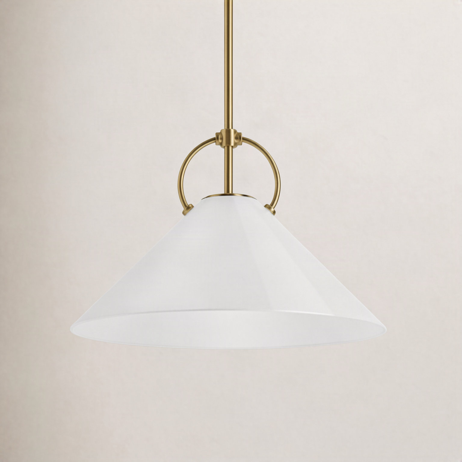 Kernen Solid Brass Single Light Pendant, Brushed Moderne Brass