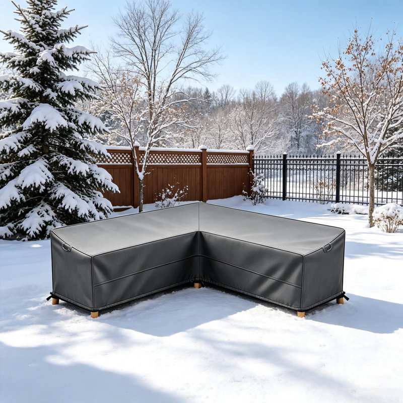 Waterproof Patio Sectional Sofa Cover, 31" H x 104" W x 83" D