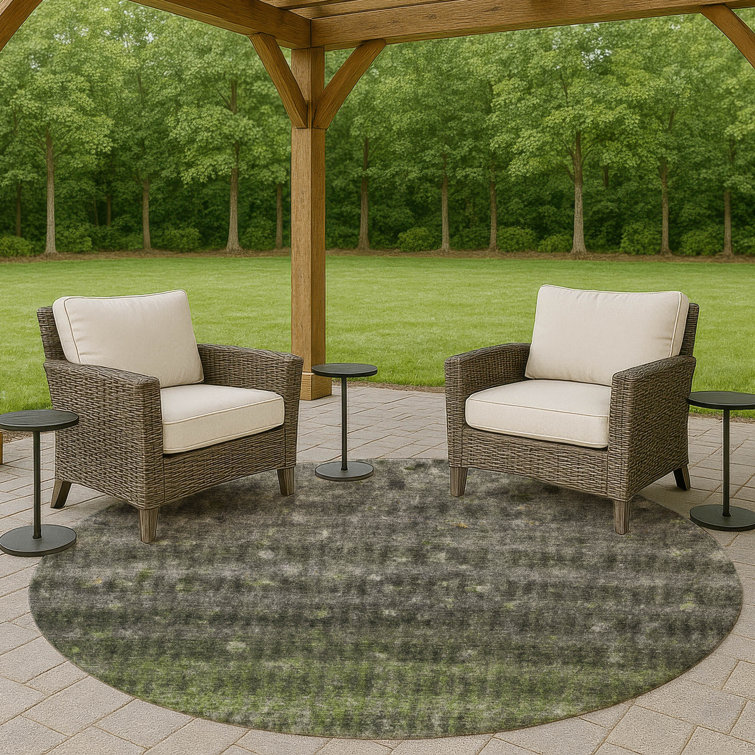 Machine Washable Indoor/Outdoor Matteson ACN2316 Stripes Rug