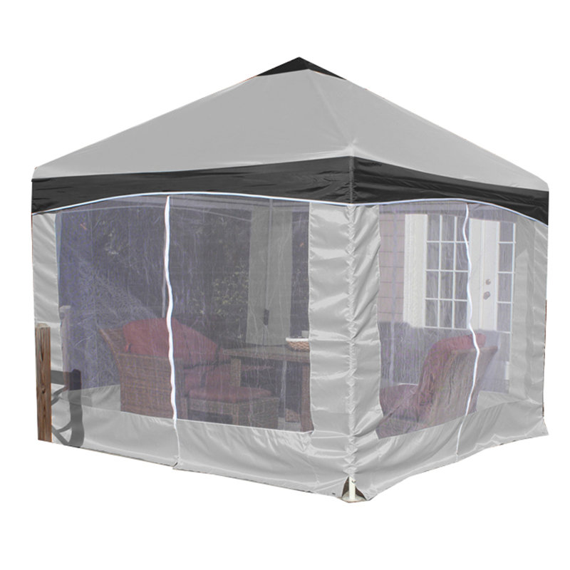 Garden Party 10ft x 10ft Steel Patio Gazebo Canopy with Screens, Stone Garden