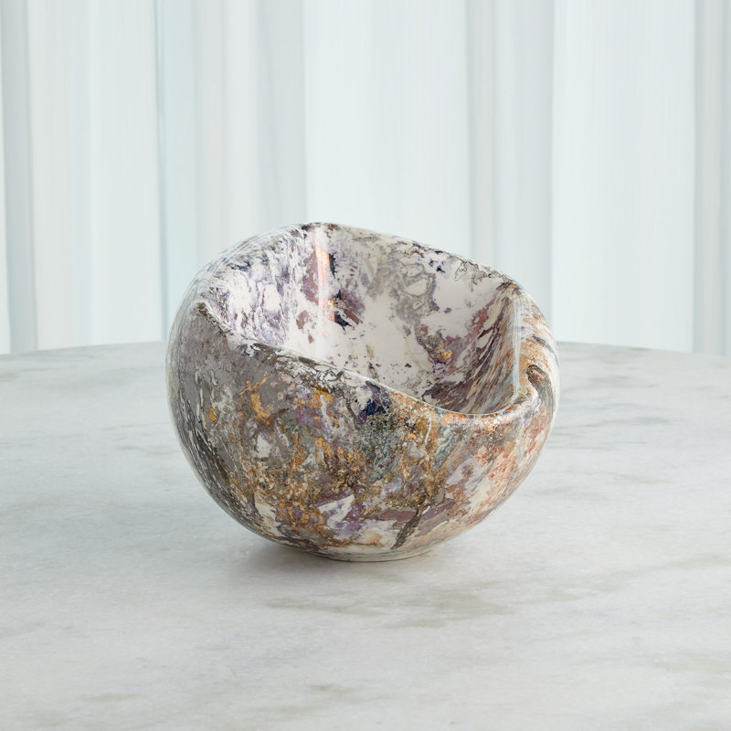 Handmade Ceramic Decorative Bowl, 9.75" H x 13.25" W x 13.25" D