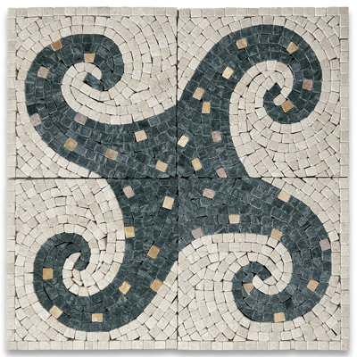 Carreau de mosaïque en marbre 6 po x 6 po