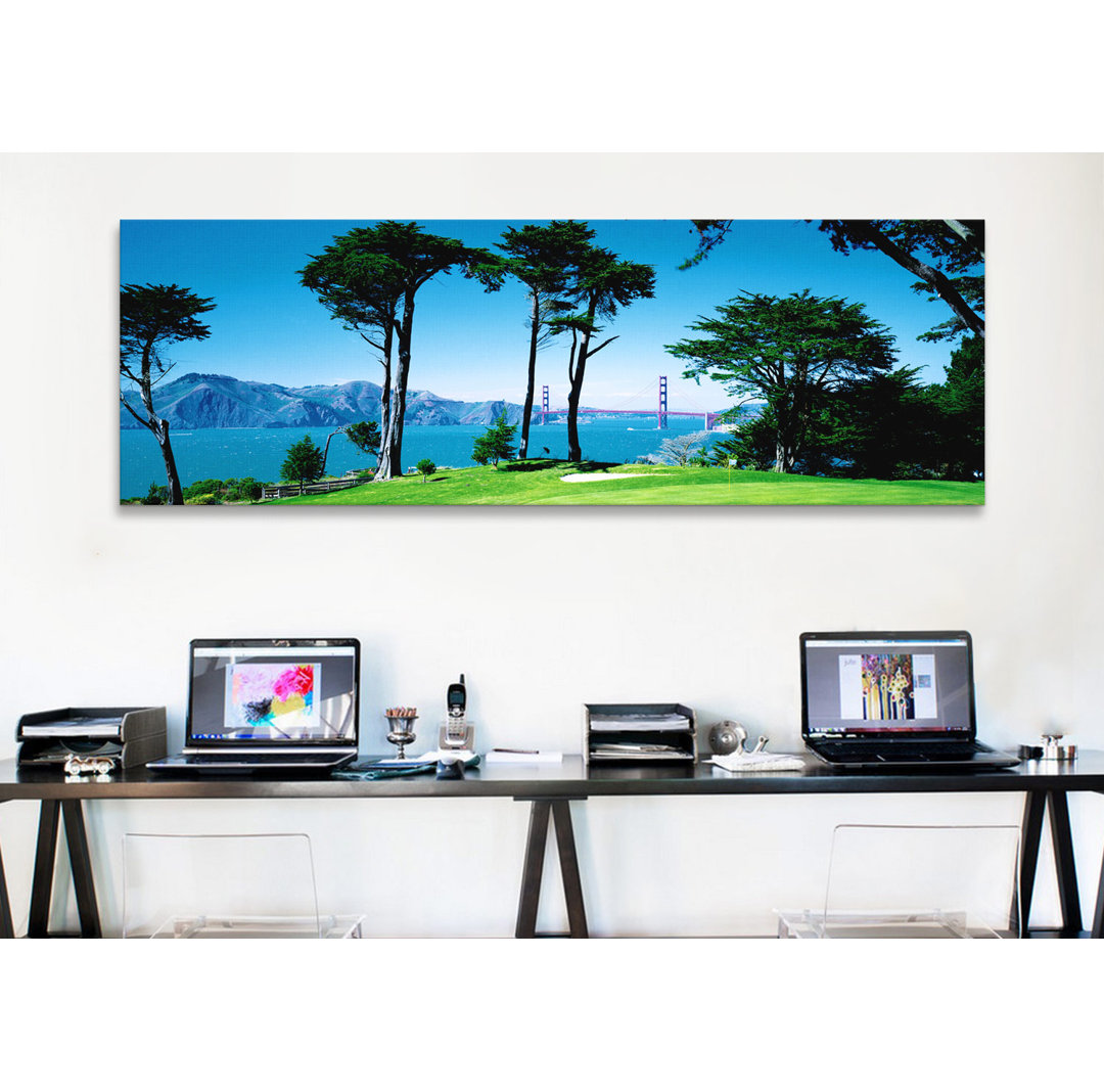 " Golf Course With Golden Gate Bridge In San Francisco, California " East Urban Home 