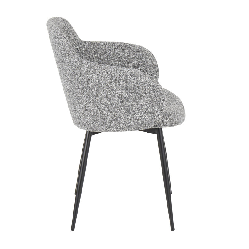 Chaise industrielle en métal et tissu Noise, Gris