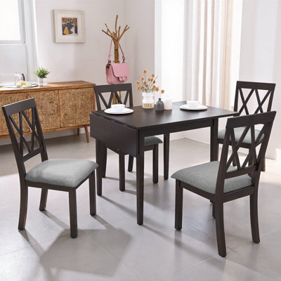 Ensemble de table de salle à manger 3 pièces avec table à manger à abattants et 2 chaises