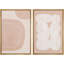 «Coral and White Mid-Century Polygons and Circles», 2 pièces sur toile-98553987-98553988