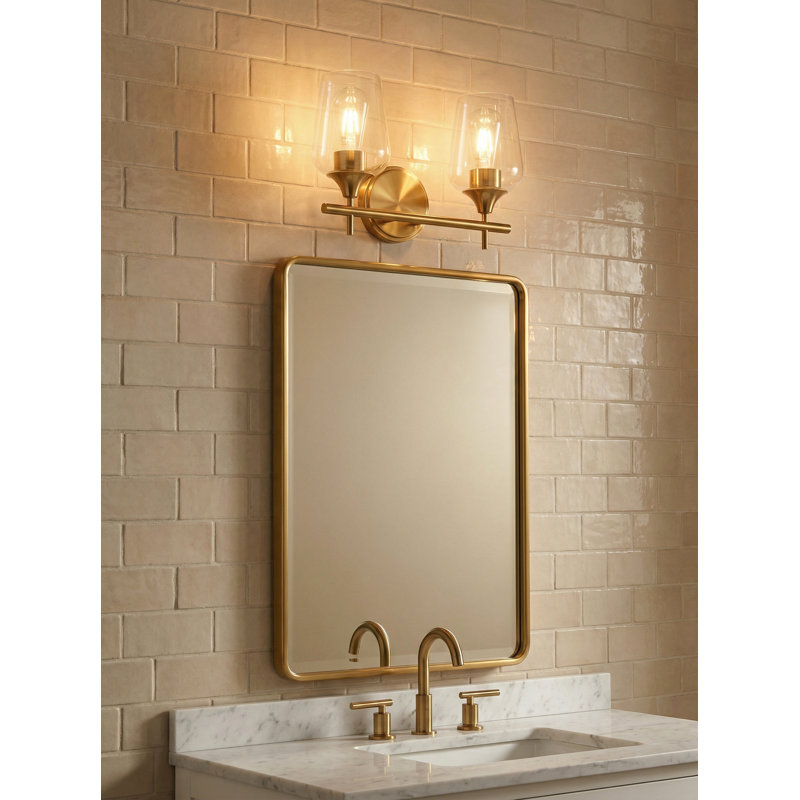 Applique murale Yueva, 2, Clair, Laiton