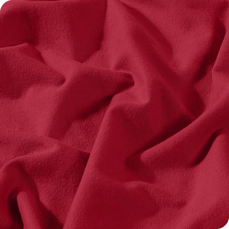 Red Twin/Twin XL Cotton Flannel Duvet Cover Set