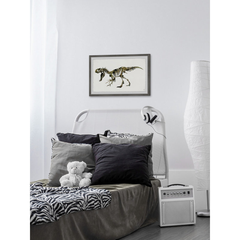 Tisha Angry T-Rex Skeleton - Single Picture Frame Painting, 61cm H x 91cm W