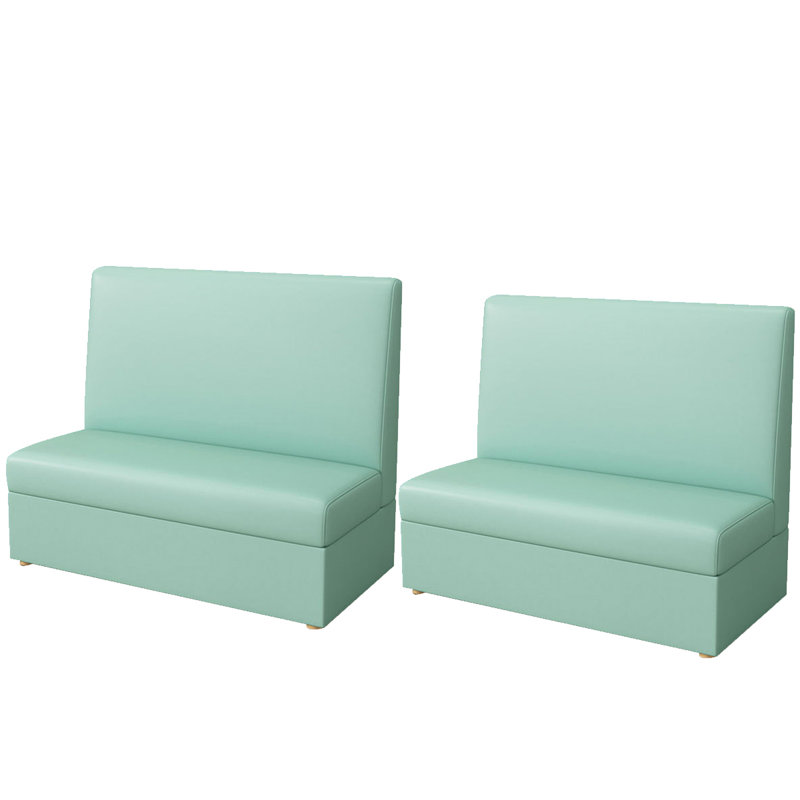 Ensemble de 2 bancs doubles en similicuir bleu