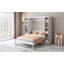 Grand lit escamotable mural avec portes de rangement-1033471299