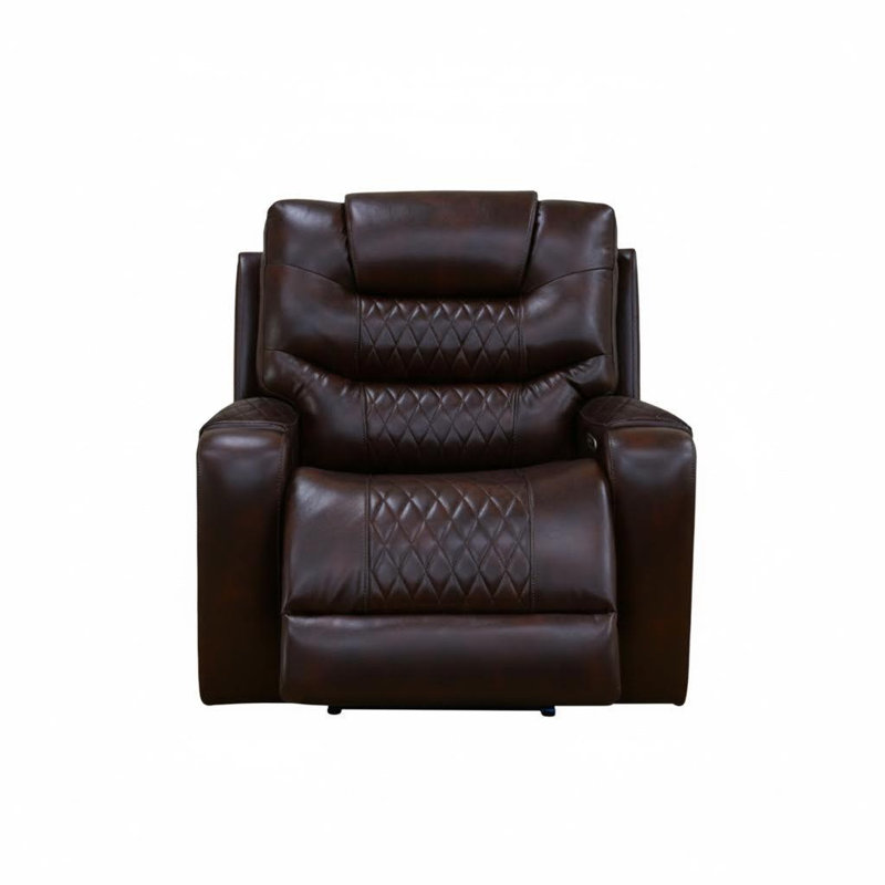 Sillón inclinable individuel avec éclairage à DEL, électrique et port USB, idéal pour la salle de bain, Autocaravana O Cine. (Brun foncé)