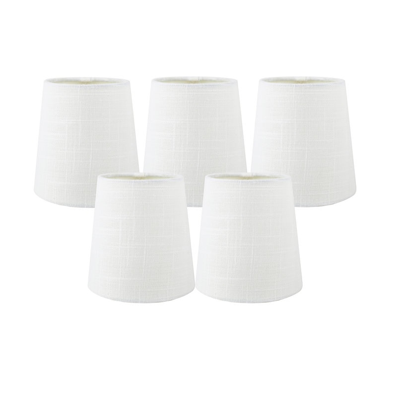 Ensemble de 5 abat-jours en lin à coquille d'œuf Gracie Oaks, 4 po x 6 po x 5 po, H 3,5 po x l 4 pi 5 po x P 4 pi 5 po