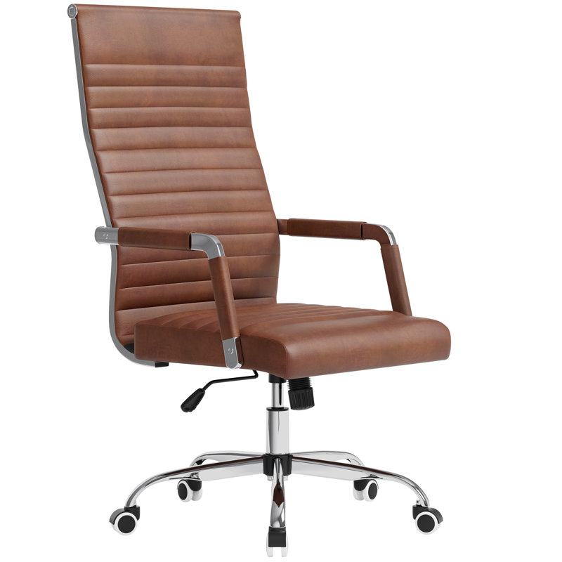 High Back PU Leather Conference Chair, Brown