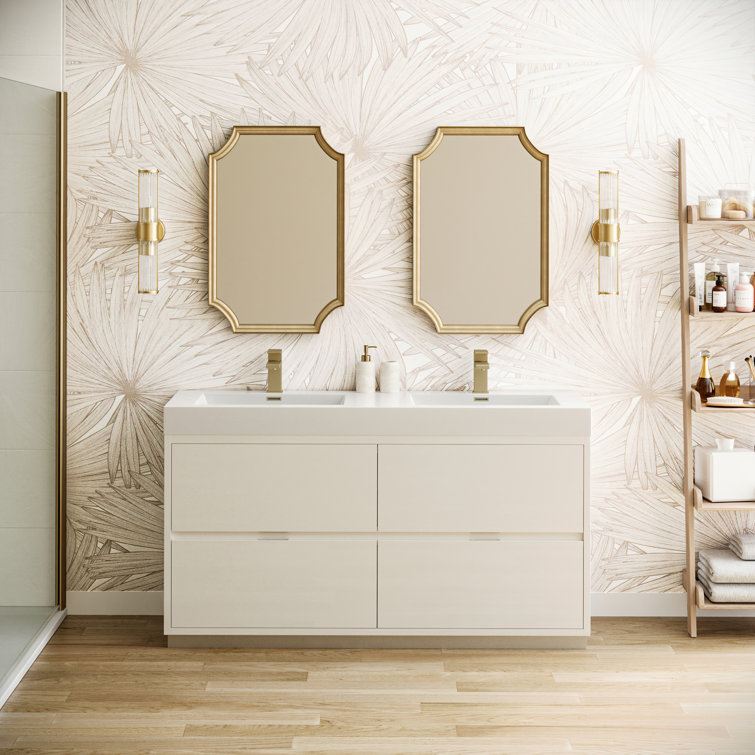 Valencia 60" Freestanding Double Sink Bathroom Vanity with Top and Sinks (Faucets Not Included)