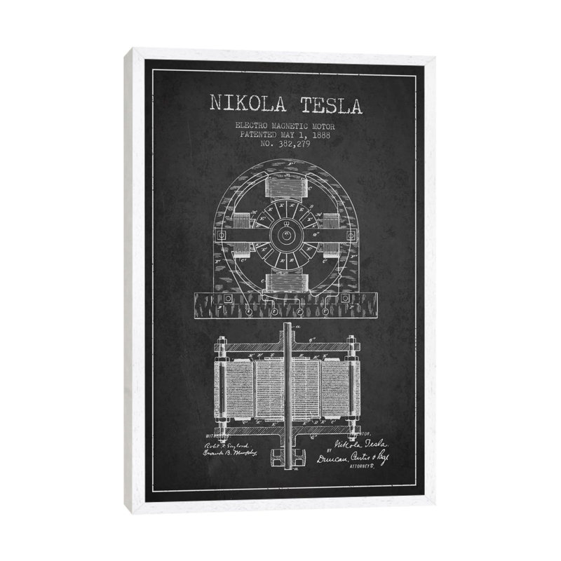 Electro Motor by Aged Pixel - Print on Canvas, 152.5 cm H x 101.5 cm W, White Framed