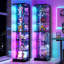 6-Tier Tempered Glass Display Cabinet with Motion Sensor RGB Lights, Lockable Tall Curio Cabinet-1595772169