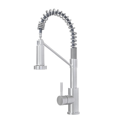 Bothwa Home CUPC Certified 19" Single Handle Kitchen Faucet (Brushed Nickel Finish)