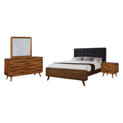 Aleksiejus Bedroom Set in Dark Walnut