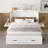 Convertible Storage Cabinet To Full-Size Bed – White, 4-Door Design