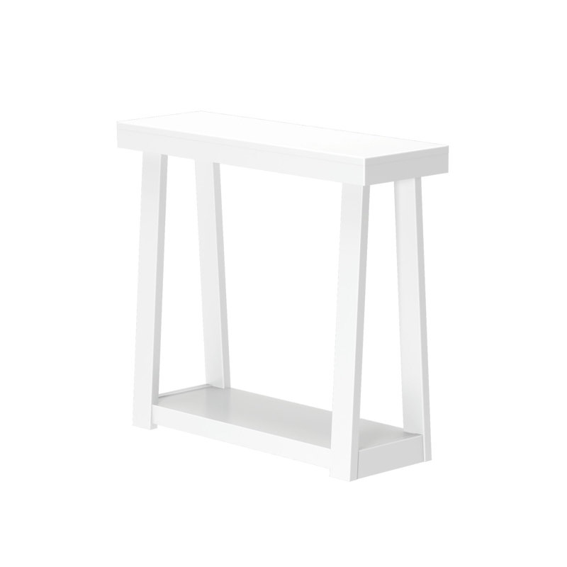 Beckett Solid Wood Console Table with Shelf, 32" H x 36" W x 12" D, White