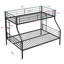 Lit superposé simple au dessus d'un lit double, aucun sommier nécessaire, grand rangement sous le lit, assemblage facile