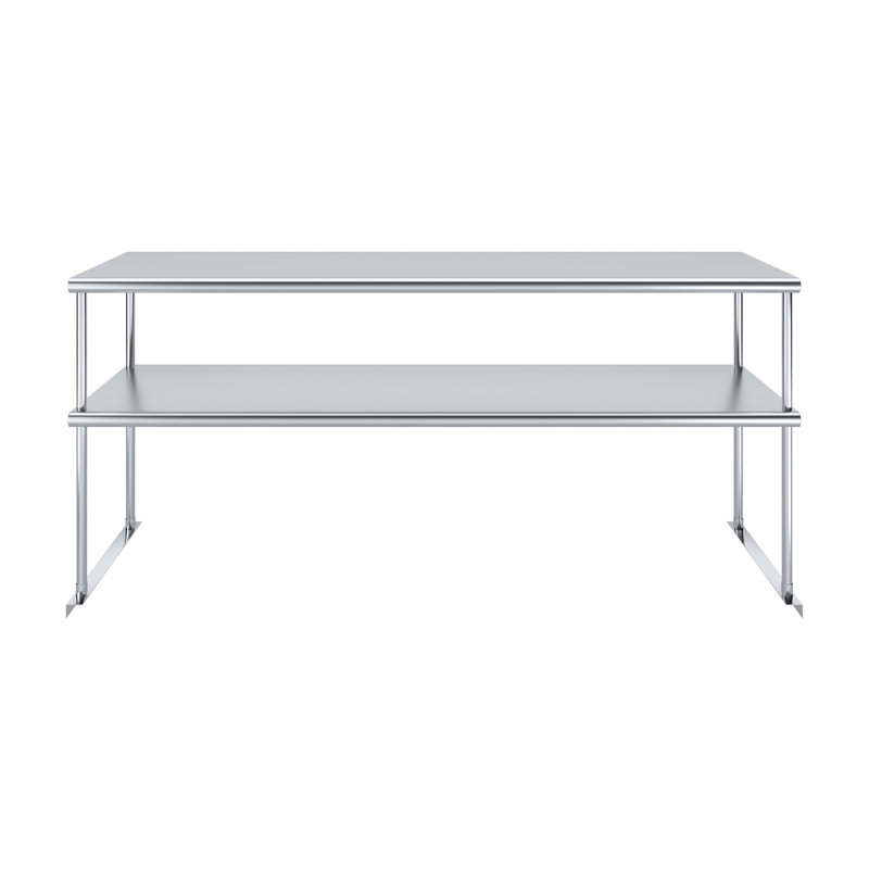 Tablette à deux niveaux en acier inoxydable Express Kitchquip H 32 po x l 72 po x P 18 po - Certifié NSF