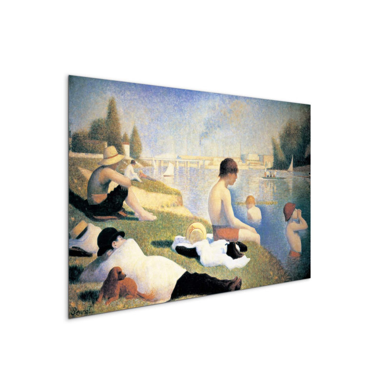 Baignade a Asnieres 53×80 cm MetalArt Materic Aluminum Satin Effect, Frameless Panel, Lightweight Ready to Hang