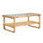 Mittal 45.3" Mid-Century Rectangular Coffee Table with Rounded Edges, Fluted Glass Top & Rattan Shelf, Manufactured Wood Sled Base-916769111
