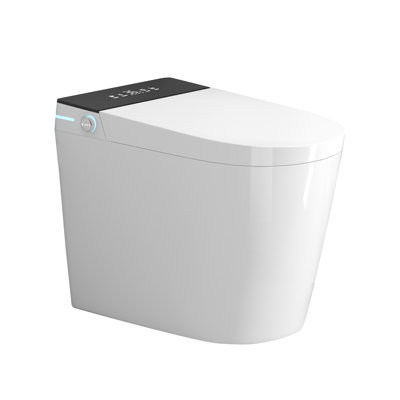Compact Tankless Smart Bidet Toilet For Small Bathrooms - Auto Flush, Heated Seat, Warm Air Dryer