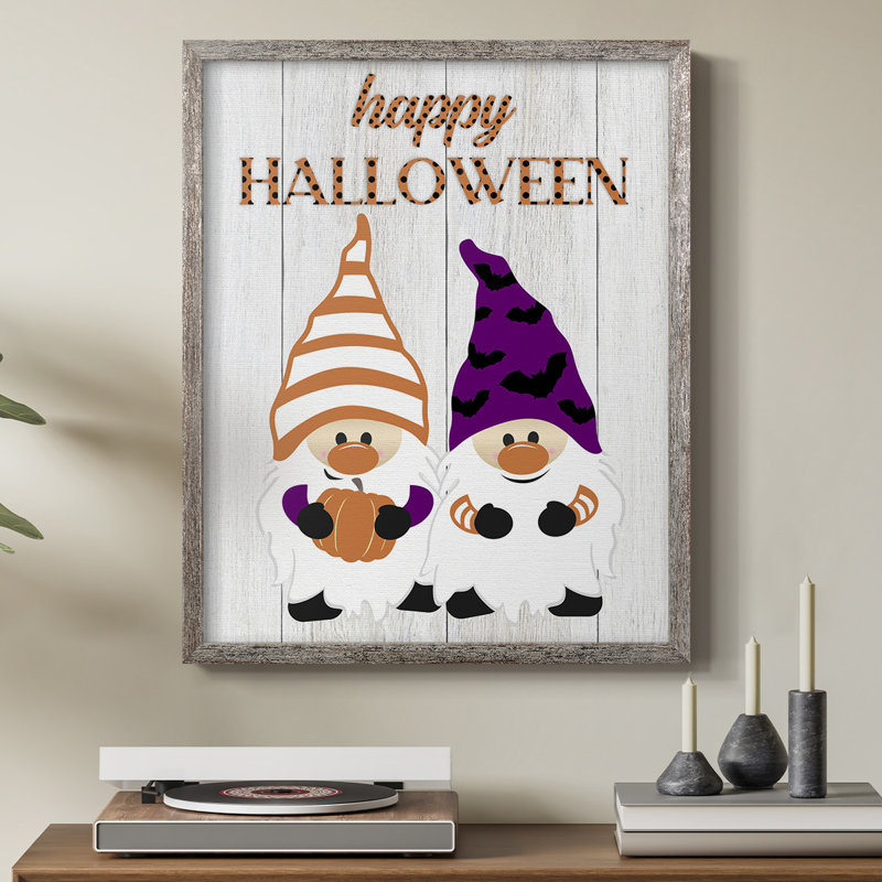 Halloween Gnomes Framed Print - Solid Wood