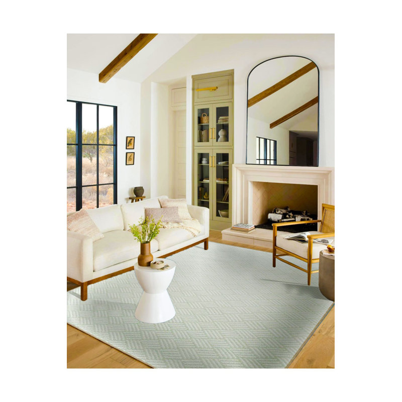 Tapis vert lavable à rayures géométriques vert, Sous-tapis rectangulaire de 3 pi 3 po x 4 pi 11 po