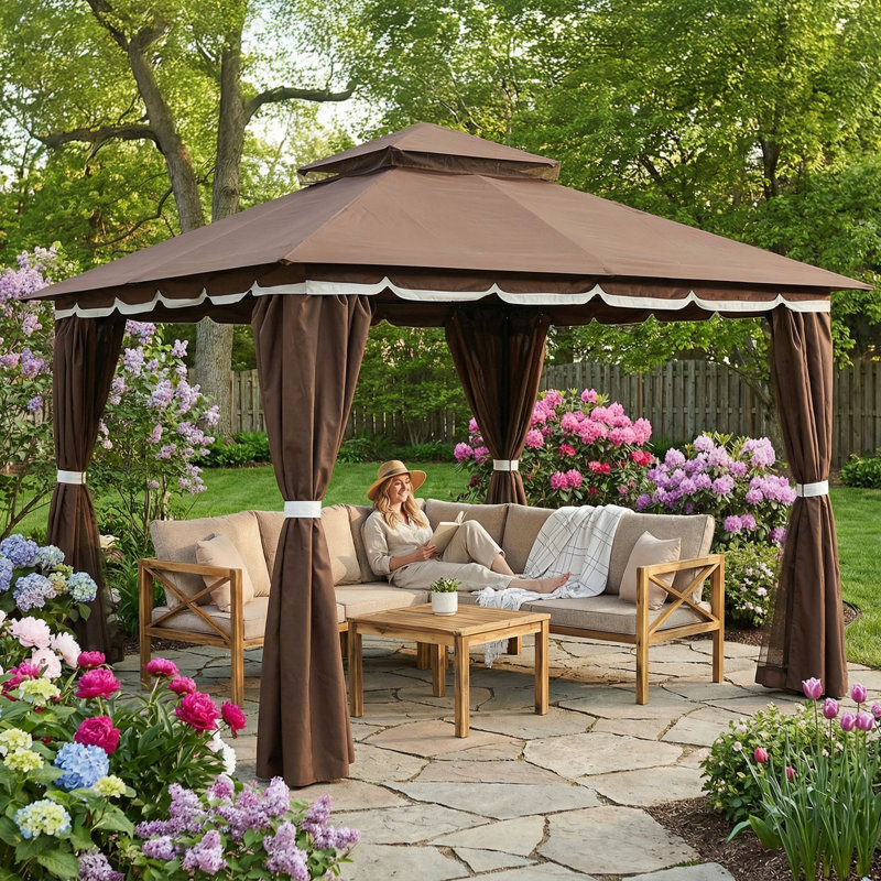 Pavillon de jardin 10 pi Lavely, Brun