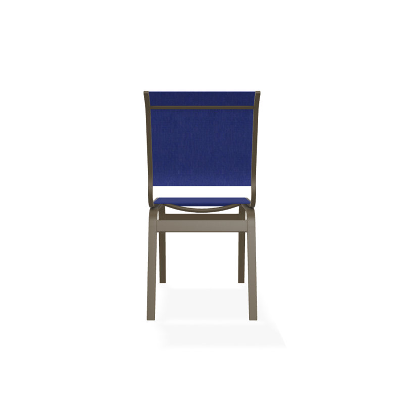 Chaise d'appoint de salle à manger Hiraku, Atlantis bleu royal Sunbrella®, Bois de plage texturé