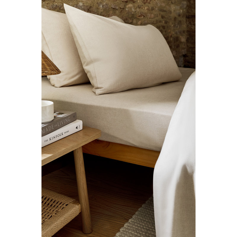 Flannel Marl Sheet Set, Full Sheet Set, Oat