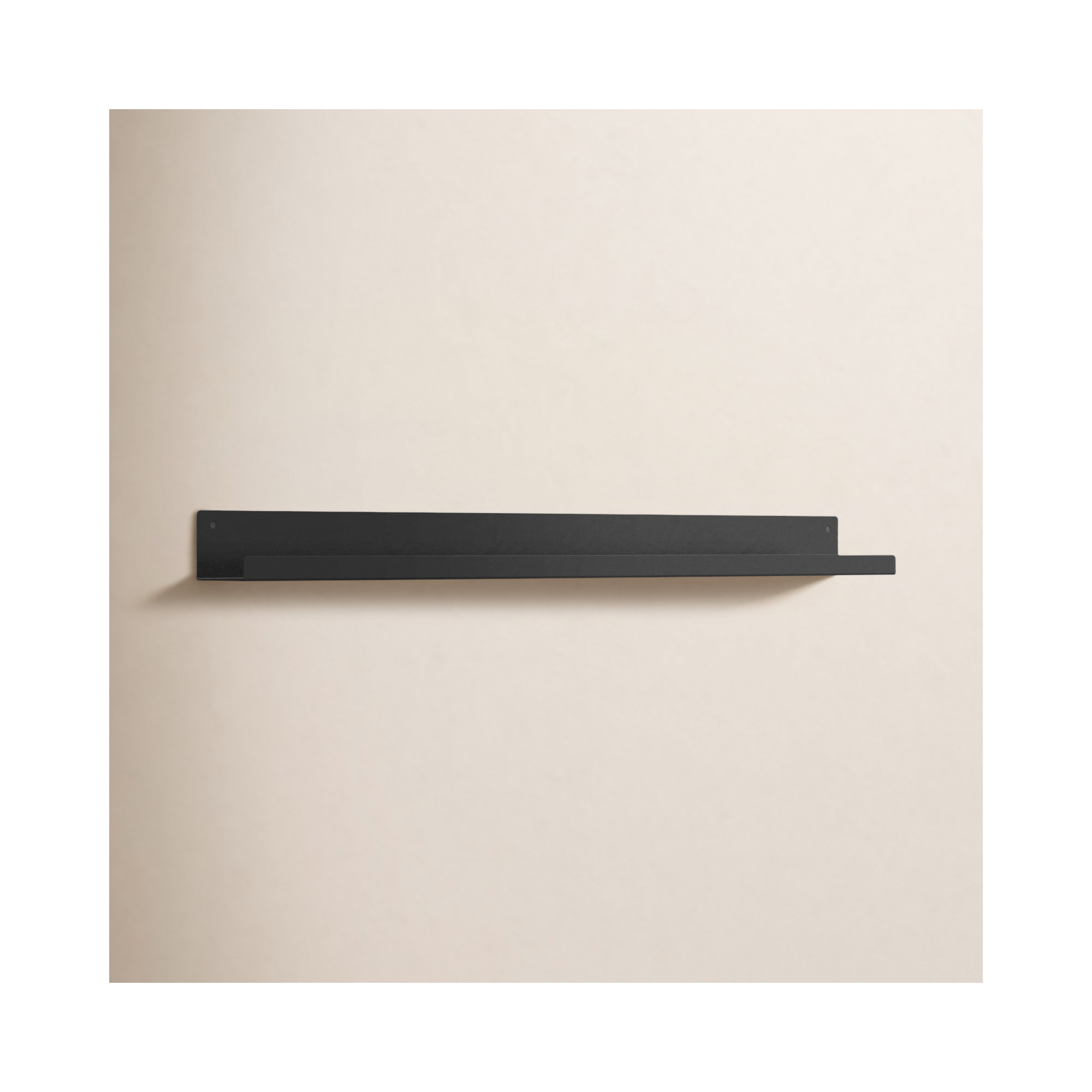 Tara Metal Picture Ledge Wall Shelf, Black, 3" H x 36" W x 4.375" D