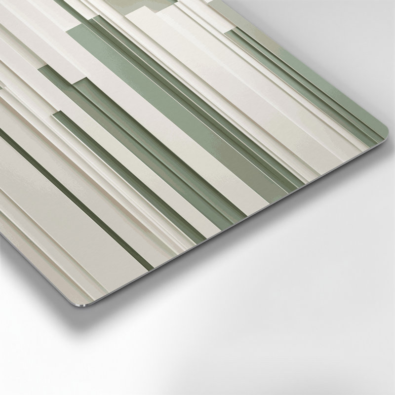 Minimalisme 82, art mural en métal beige, H 11 po x l 14 po